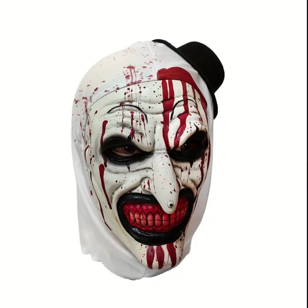 Scary Clown Mask forHalloween - White and Red